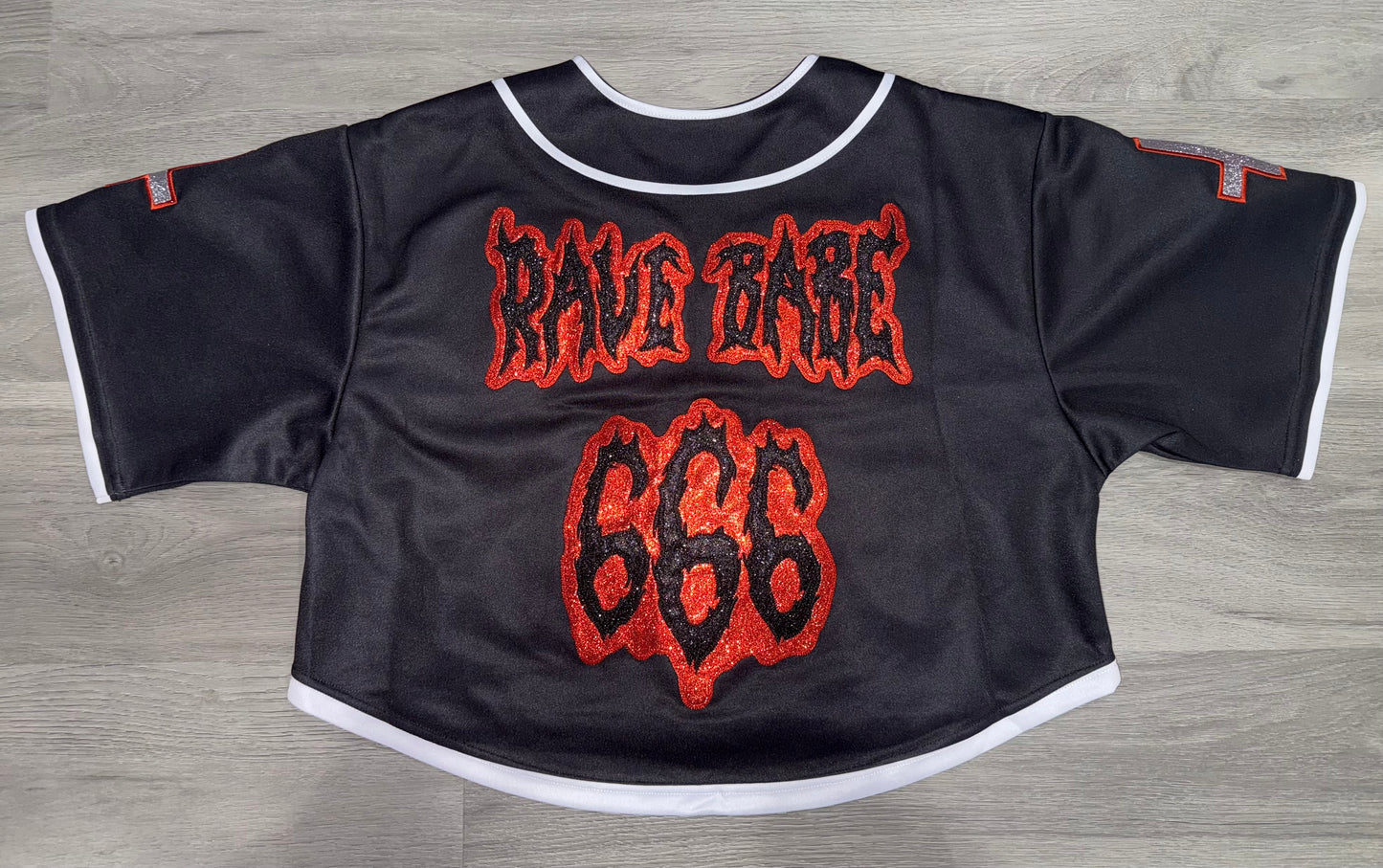 Black Metal PLUR Crop Baseball Jersey