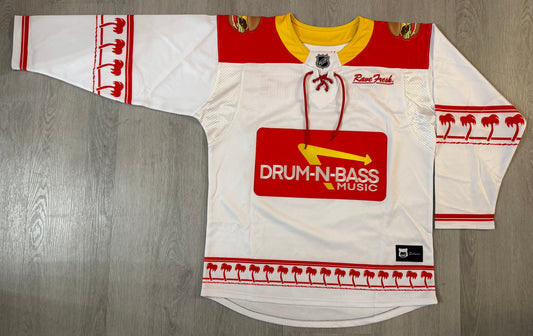 White Drum-N-Bass Hockey Jersey