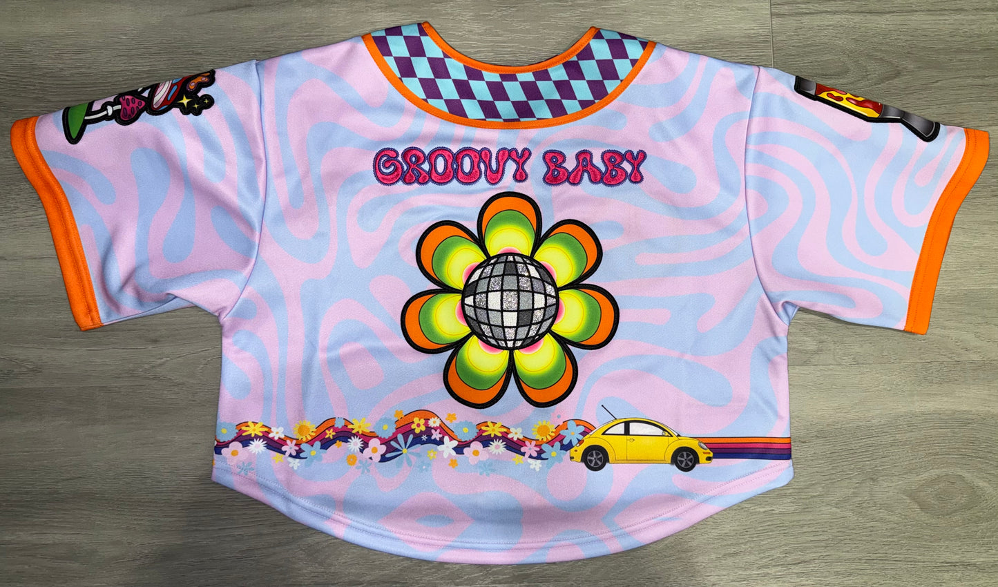Groovy Baby Crop Baseball Jersey