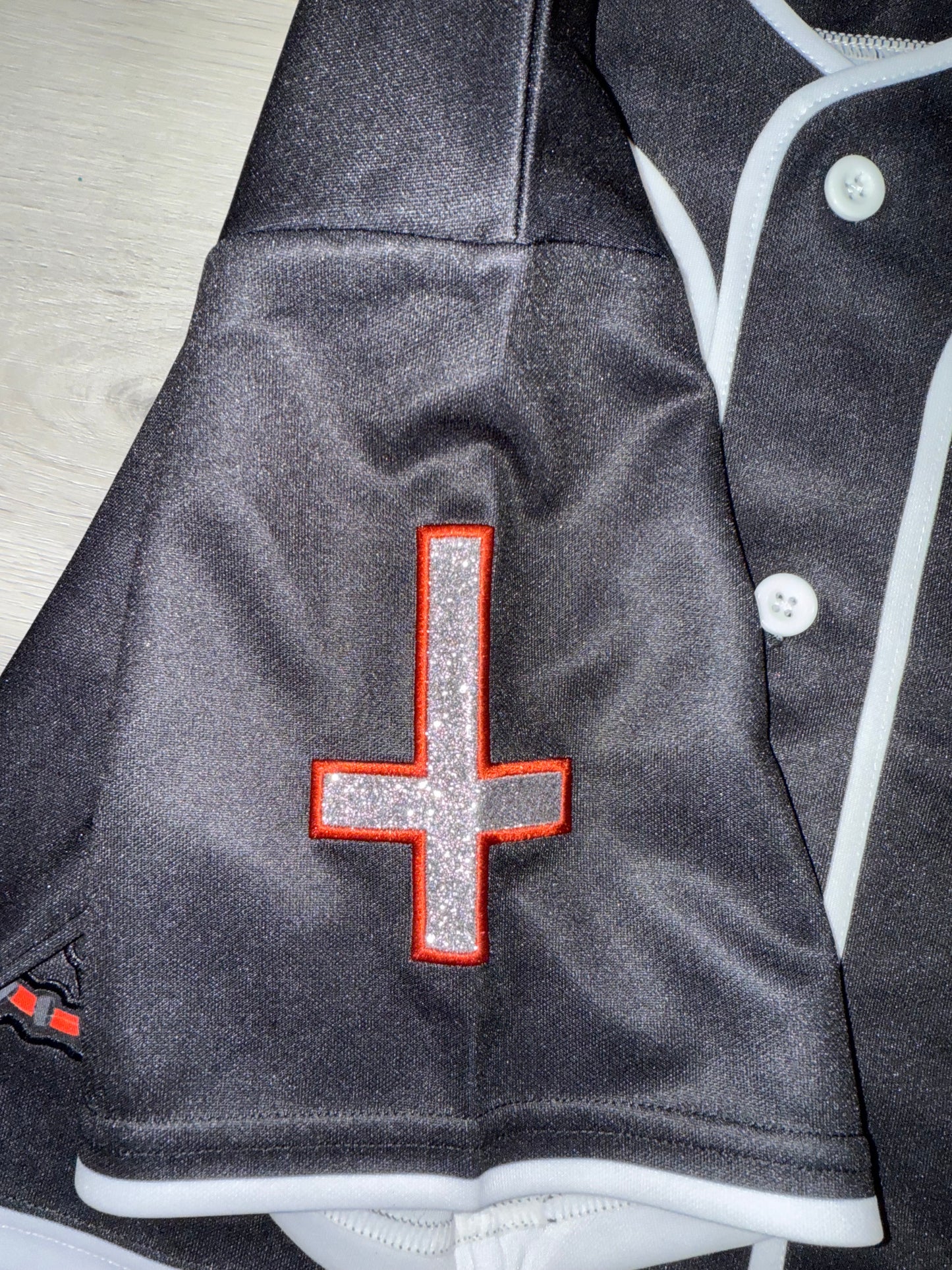 Black Metal PLUR Crop Baseball Jersey