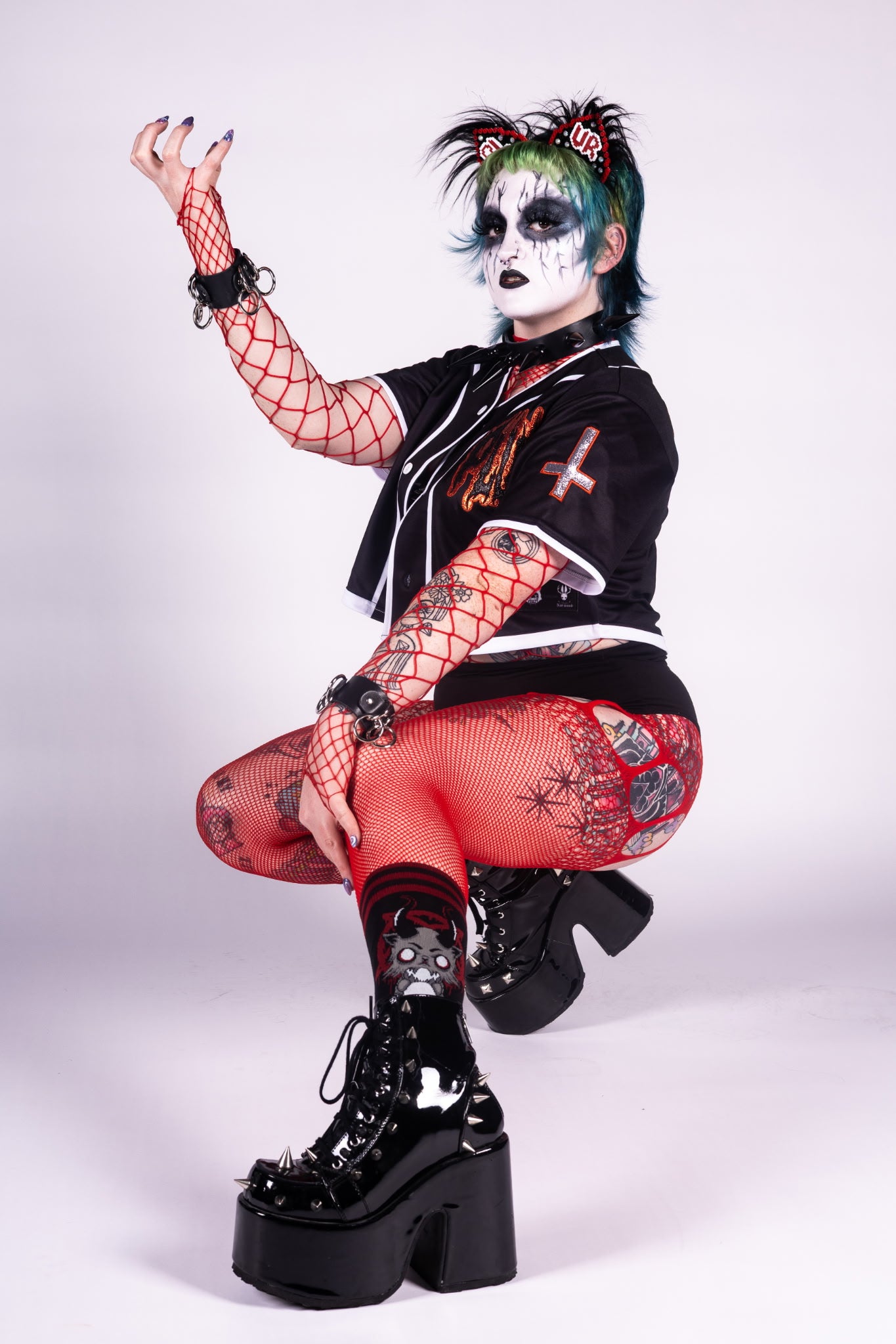 Black Metal PLUR Crop Baseball Jersey