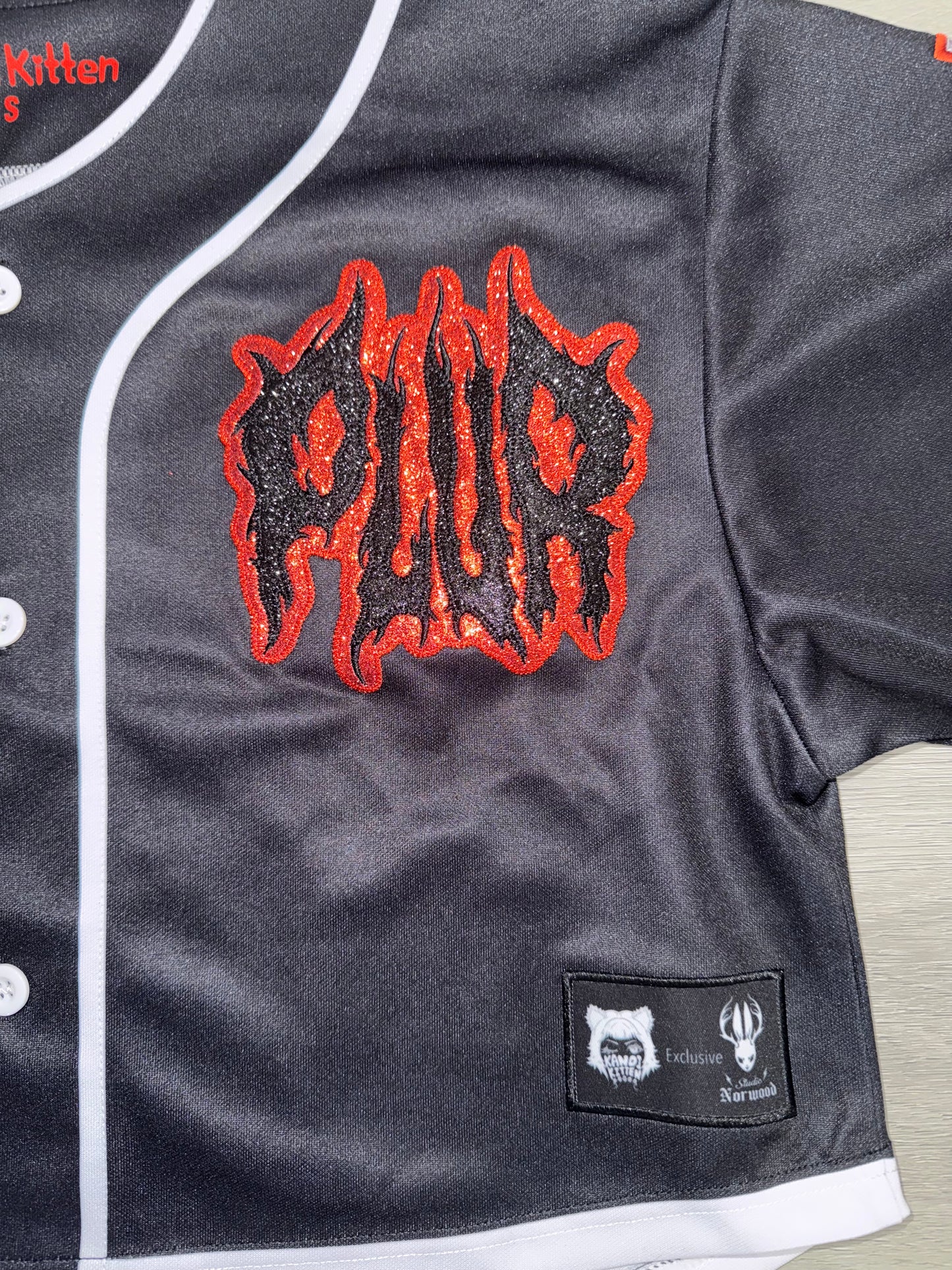 Black Metal PLUR Crop Baseball Jersey